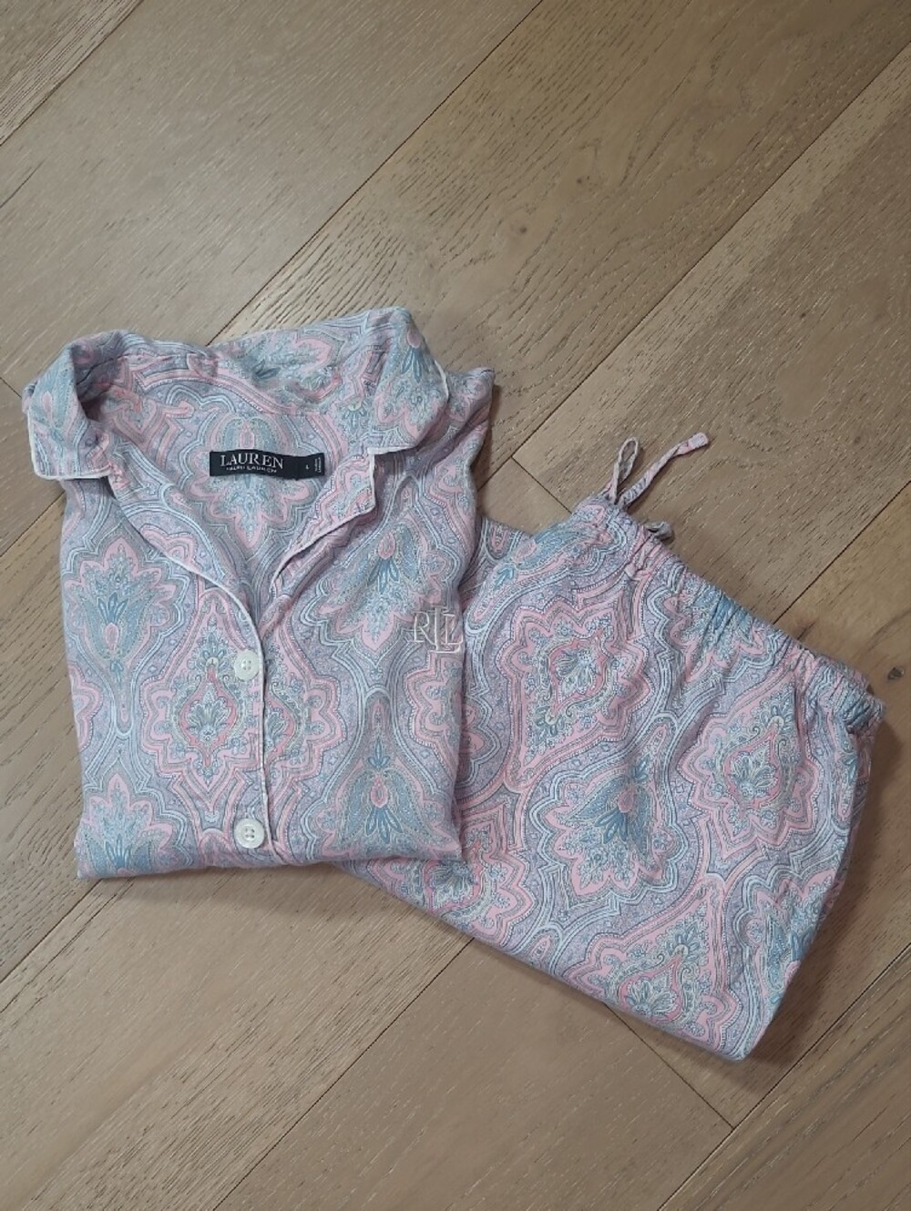 Lauren Ralph Lauren Pajamas Women's sz L Jewel Long Sleeve/Long Pant Loungewear